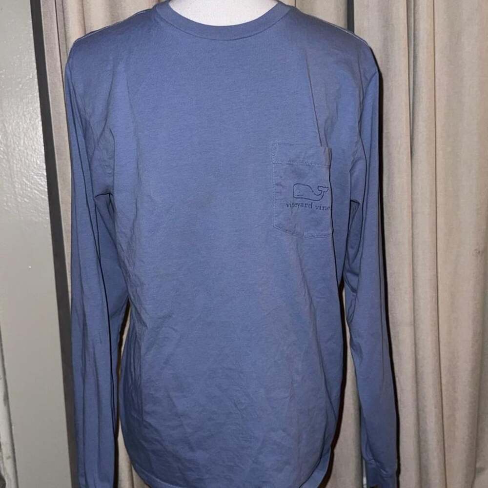 Vineyard Vines Long Sleeve Pocket Tee Size S Blue Whale Logo